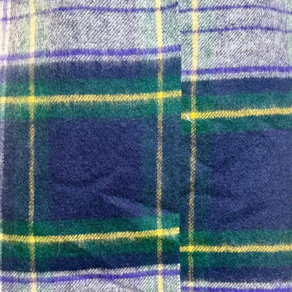 J.Crew Blanket Scarf Plaid Reversible Plaid Blue Fringe J Crew Preppy Academia